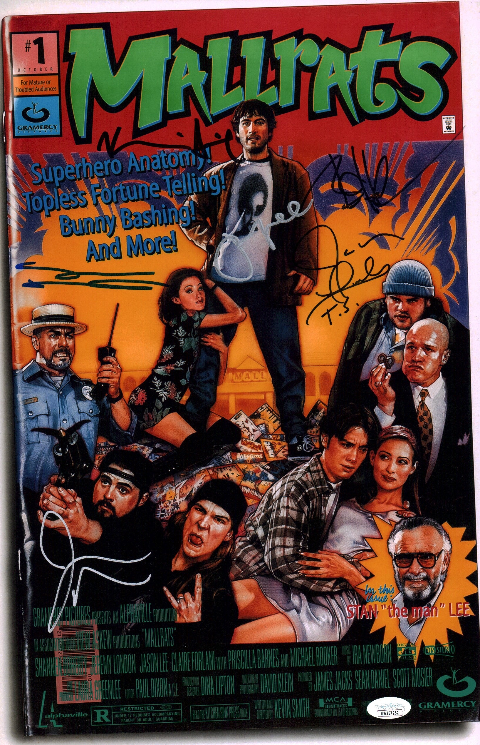 Mallrats 11x17 Photo Poster Cast x6 Signed Lee Mewes O'Halloran Smith