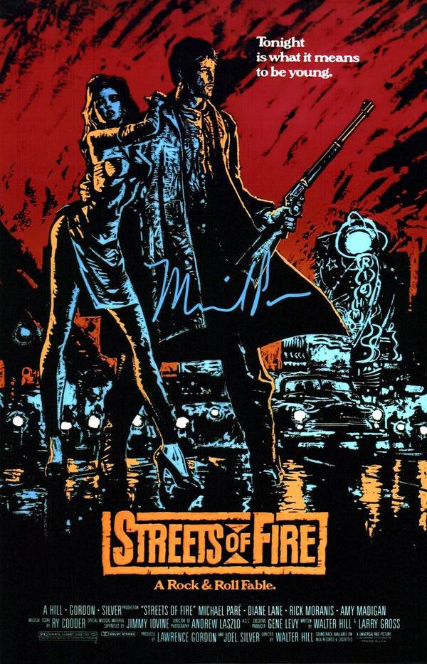 Michael Pare Streets of Fire 11x17 Photo Poster Signed JSA Certified Autograph