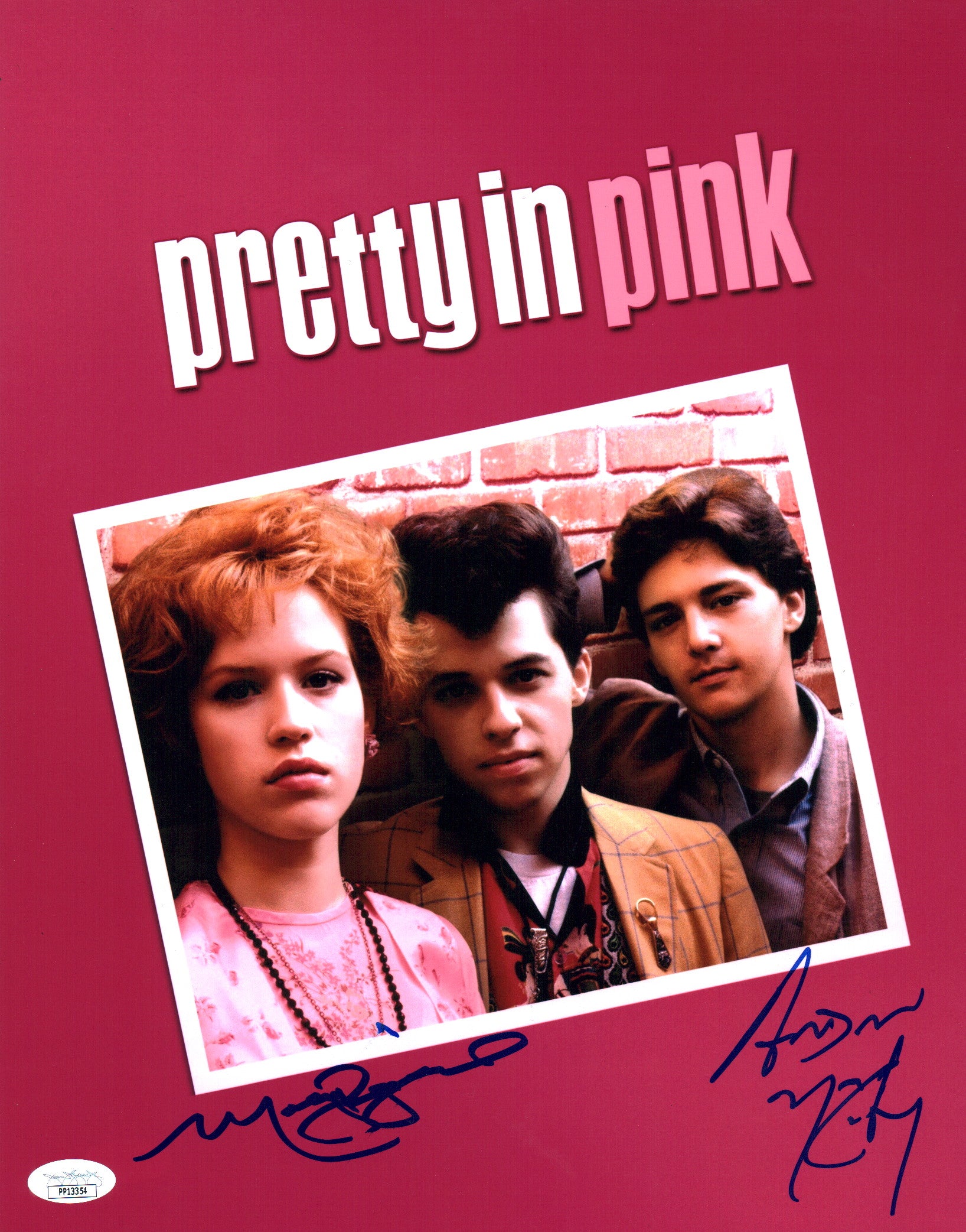 Pretty in Pink 11x14 Photo Poster Cast x2 Signed McCarthy, Ringwald Signed JSA Certified Autograph