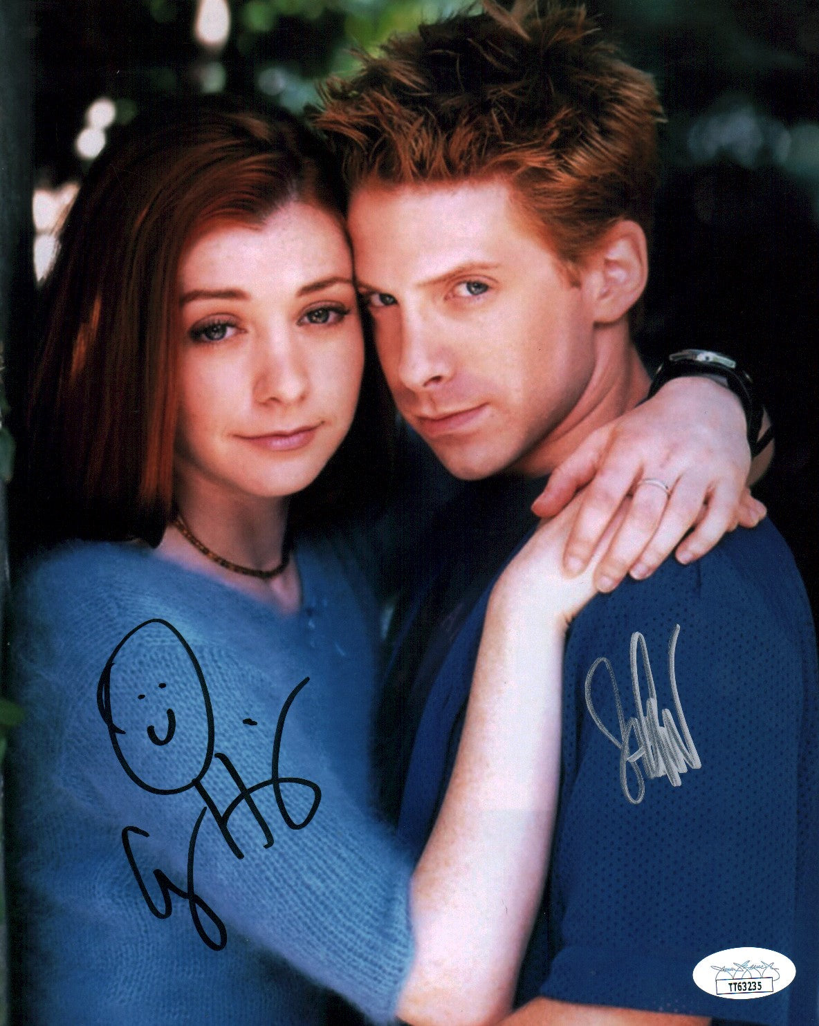 Buffy the Vampire Slayer 8x10 Signed Cast x2 Hannigan, Green JSA Certified Autograph