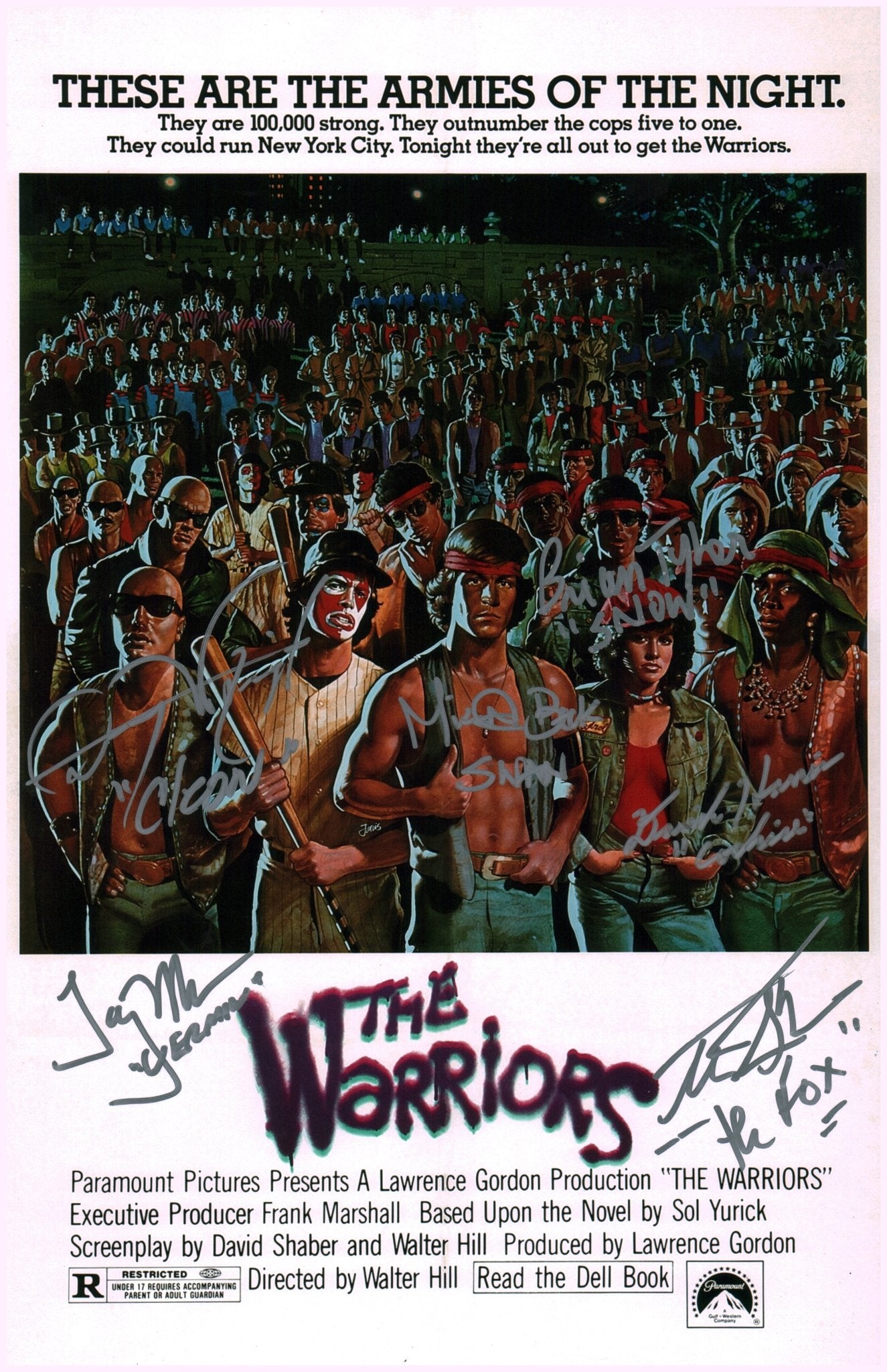 The Warriors 11x17 Cast x6 Signed Photo Poster Tyler, Harris, Wright,