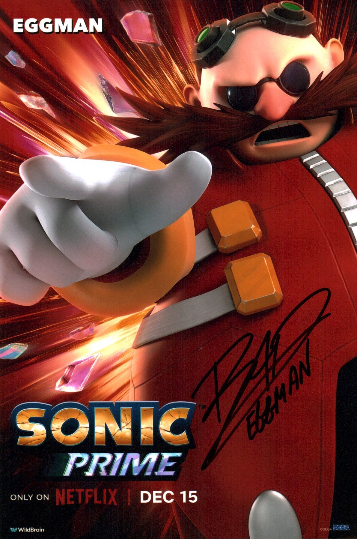 Brian Drummond Sonic Prime 8x12 Signed Photo JSA Certified Autograph