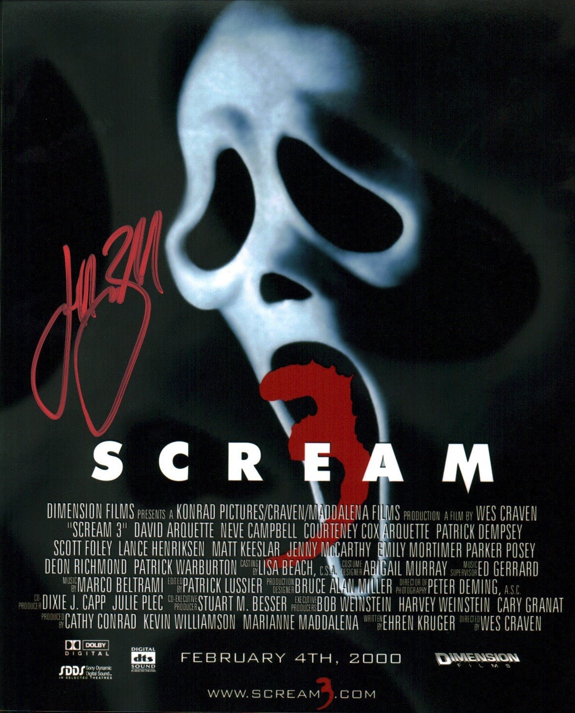 Jeff Brockton Scream 3 8x10 Signed Photo JSA Certified Autograph