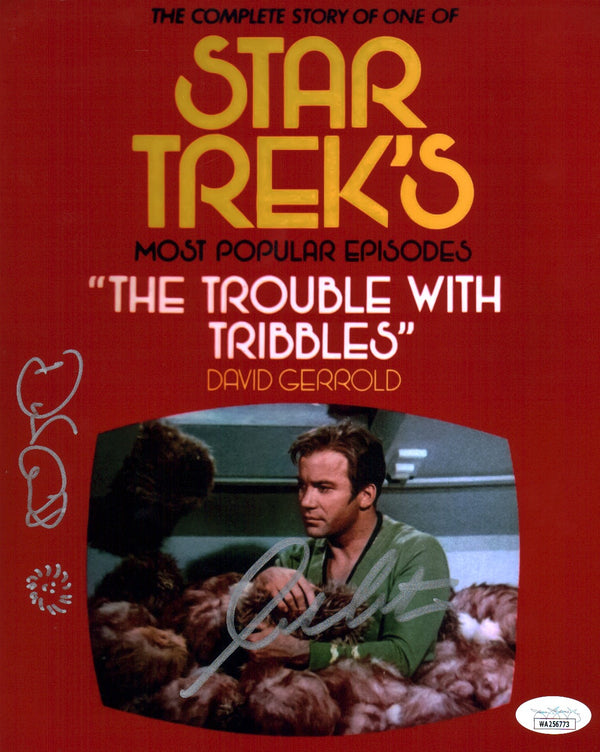 Star Trek: The Trouble With Tribbles 8x10 Photo Signed x2 Gerrold,  Shatner JSA Certified Autograph