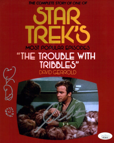 Star Trek: The Trouble With Tribbles 8x10 Photo Signed x2 Gerrold Shatner JSA Certified Autograph