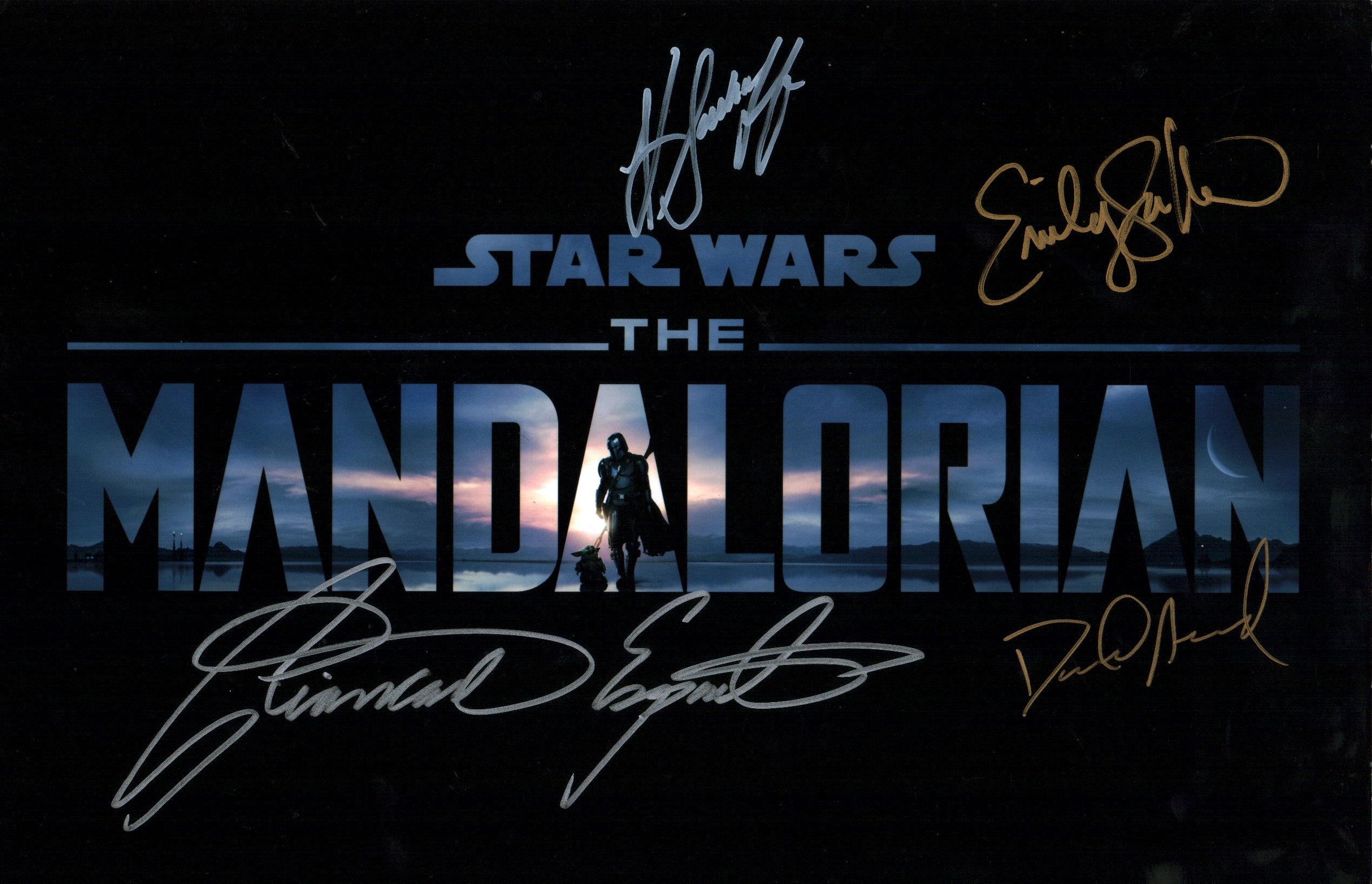 Star Wars The Mandalorian 11x17 Photo Poster Signed Autograph Acord Esposito Sackhoff Swallow JSA Certified COA GalaxyCon