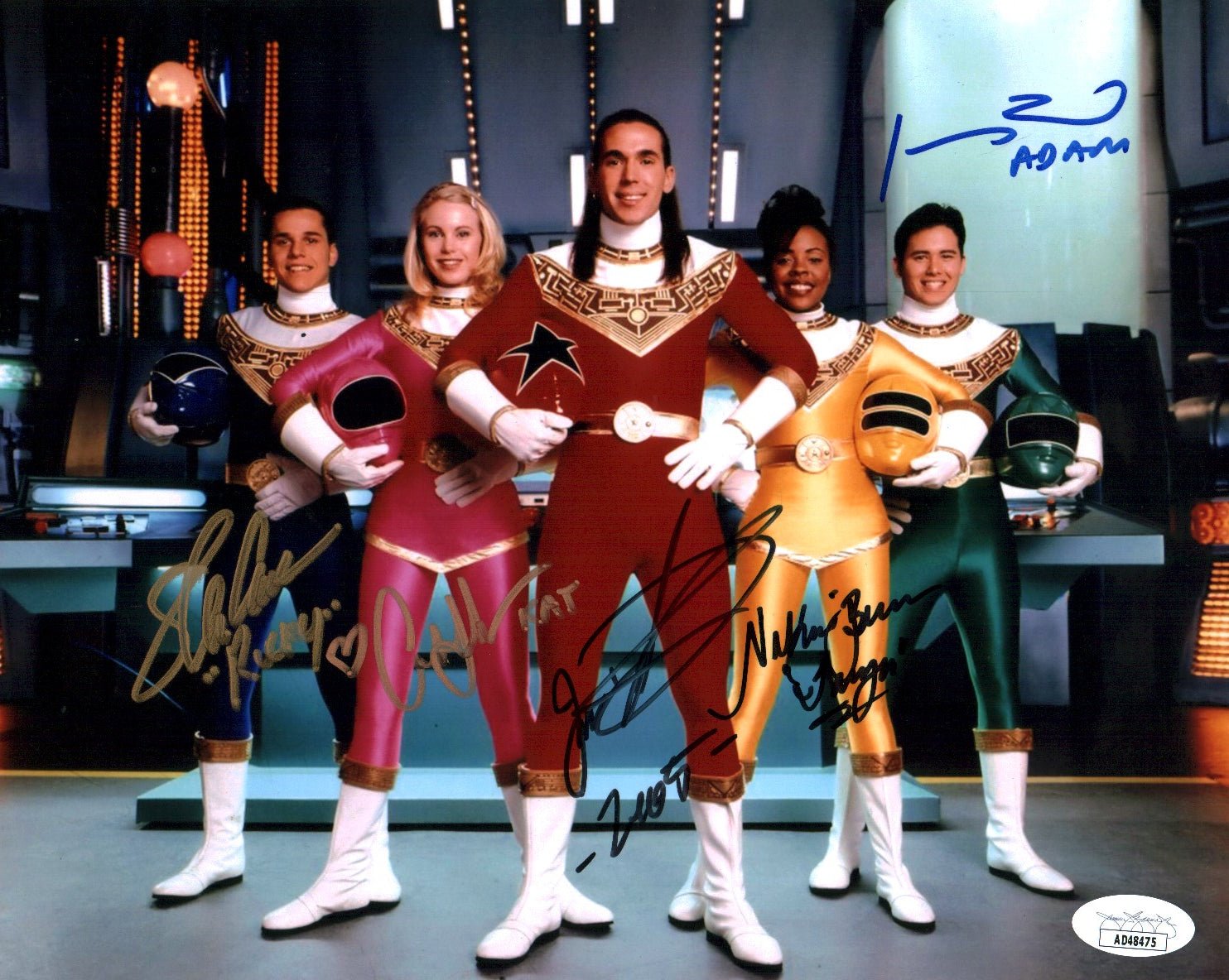 Power Rangers Zeo 8x10 Photo Cast x5 Signed Frank, Cardenas, Sutherlan