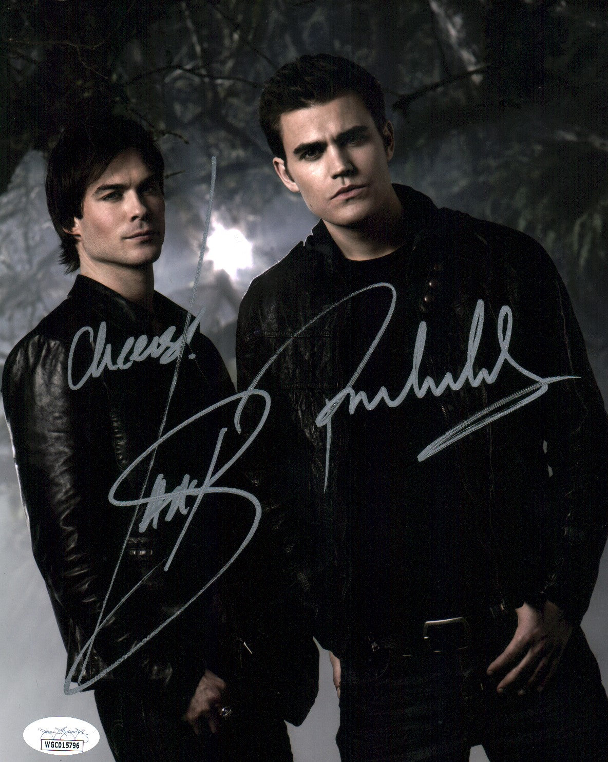 The Vampire Diaries 8x10 Signed Photo Cast x2 Wesely, Somerhalder JSA Certified Autograph