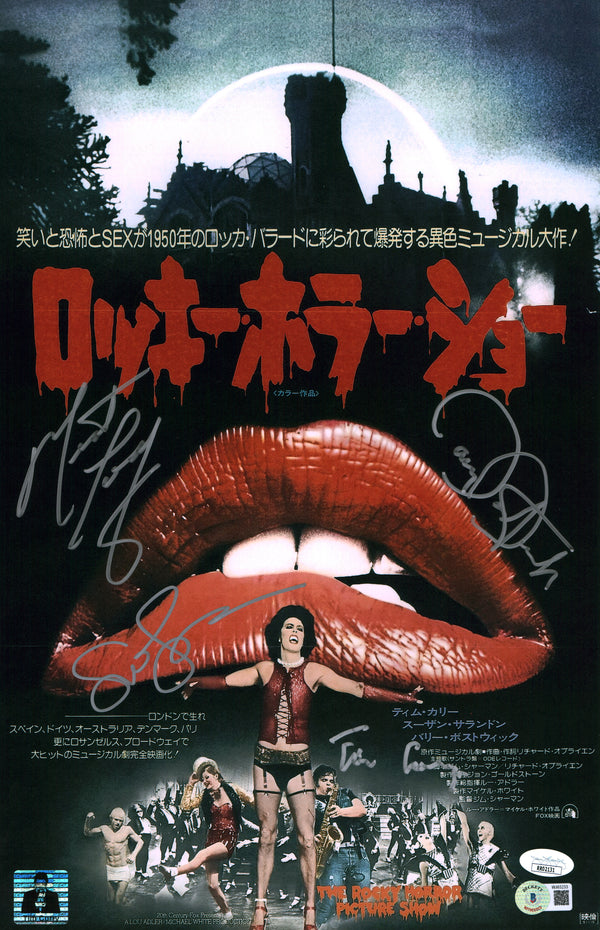 Rocky Horror Picture Show 11x17 Photo Poster Cast x4 Signed Bostwick Curry Meatloaf Sarandon JSA Beckett Certified Autograph