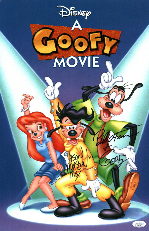 Disney Goofy Movie 11x17 Mini Poster Cast x2 Signed Farmer Marsden JSA Certified Autograph