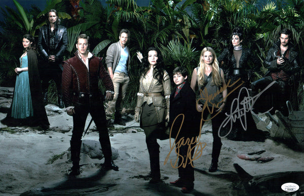 Once Upon A Time 11x17 Mini Poster Cast x3 Signed Gilmore Parrilla Morrison JSA Certified Autograph GalaxyCon