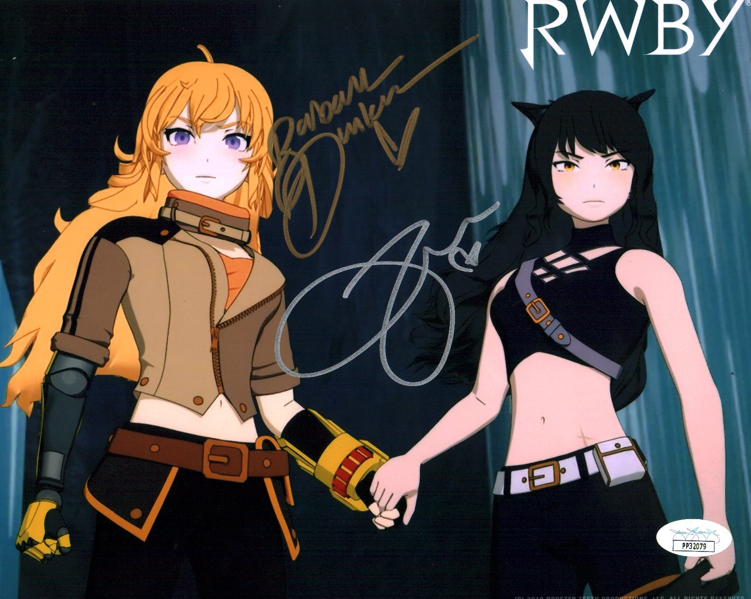 RWBY 8x10 Photo Cast x2 Signed Dunkelman, Eberle JSA Certified Autograph