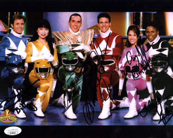Mighty Morphin Power Rangers 8x10 Signed Cast 5x Photo Frank Johnson Yost Jones St. John JSA Certified Autograph GalaxyCon