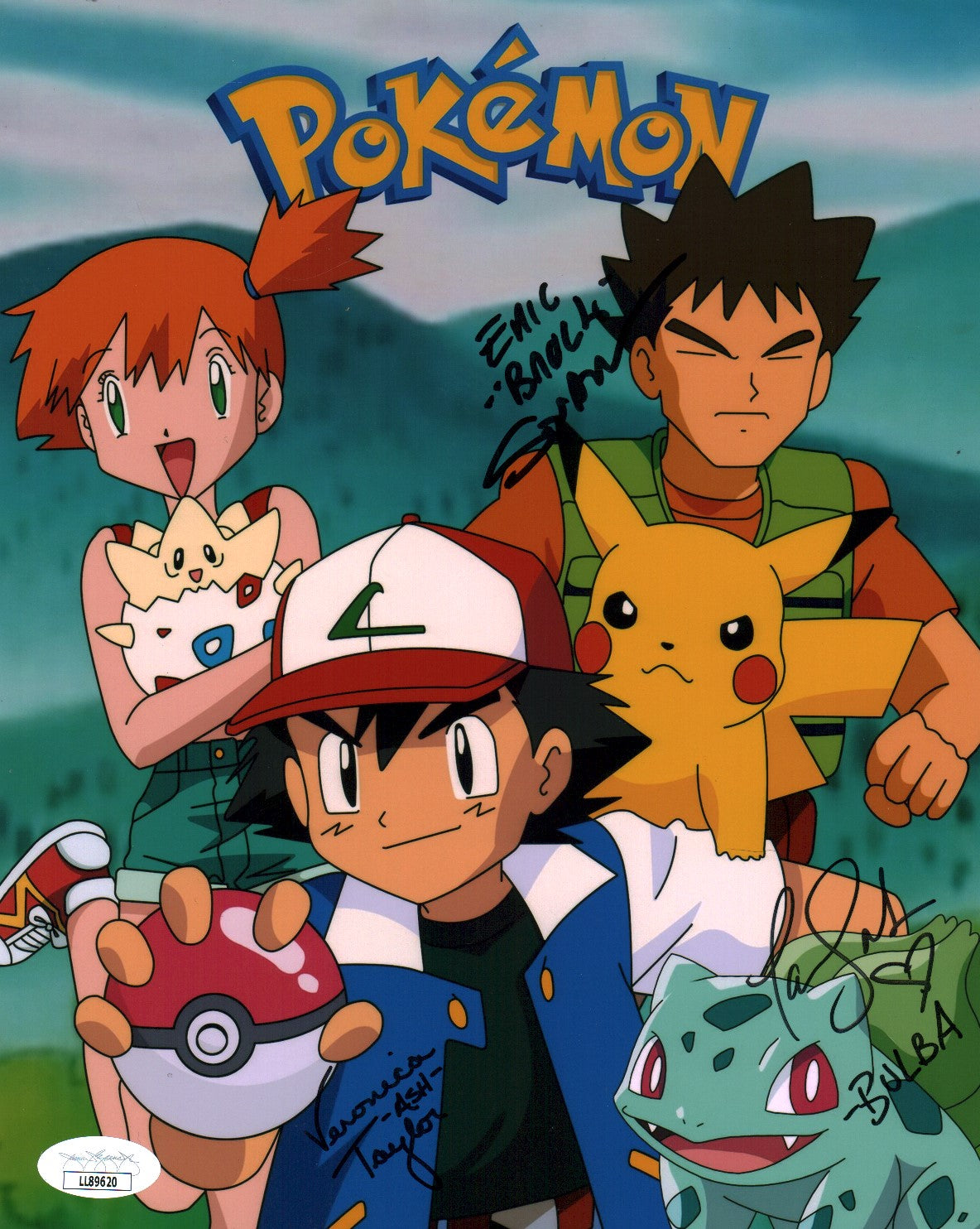 Pokemon 8x10 Signed Photo Cast x3 Taylor, Stuart, Sands JSA Certified Autograph