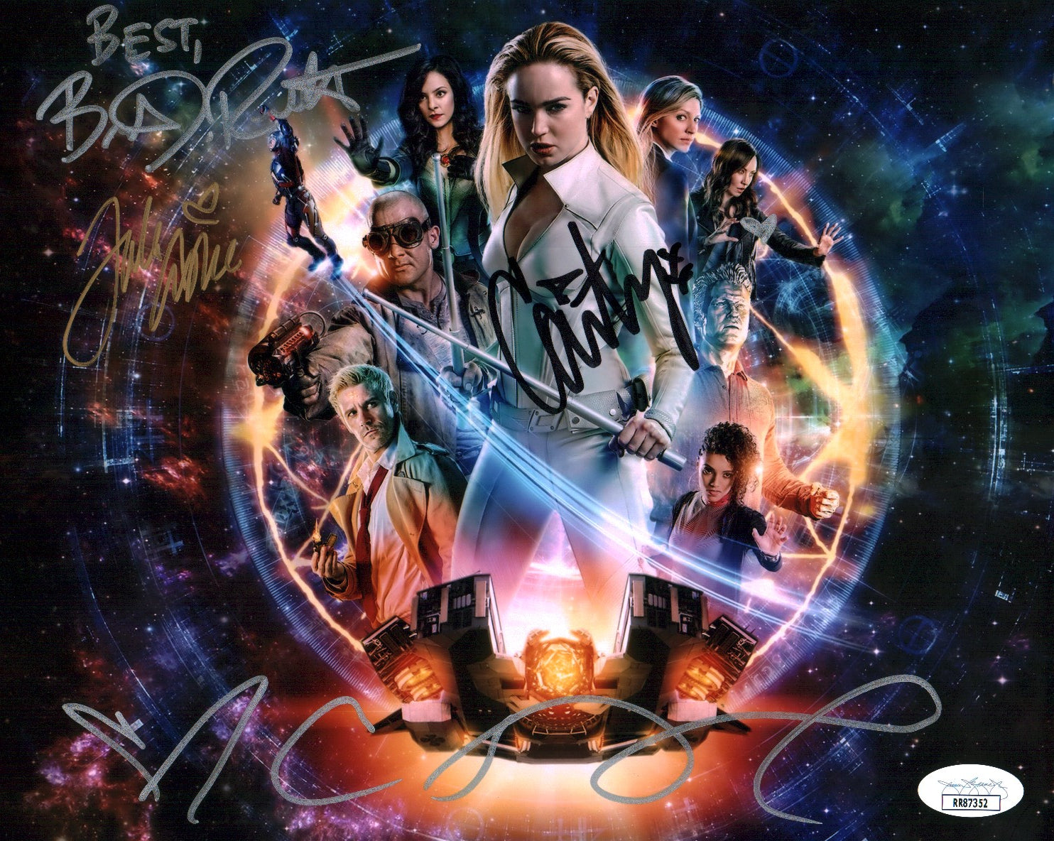 DC Legends of Tomorrow 8x10 Signed Photo Cast x4 Ford, Routh, Ashe, Lotz JSA Certified Autograph