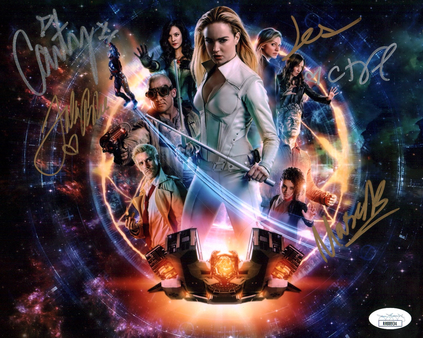 DC Legends of Tomorrow 8x10 Signed Photo Cast x5  Ford, Macallan, Ashe, Lotz, Richardson JSA Certified