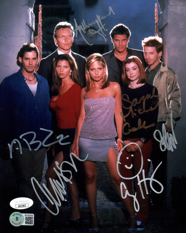 Buffy the Vampire Slayer 8x10 Signed Photo Gellar, Brendon, Carpenter, Green, Hannigan, Head, JSA Certified Autograph