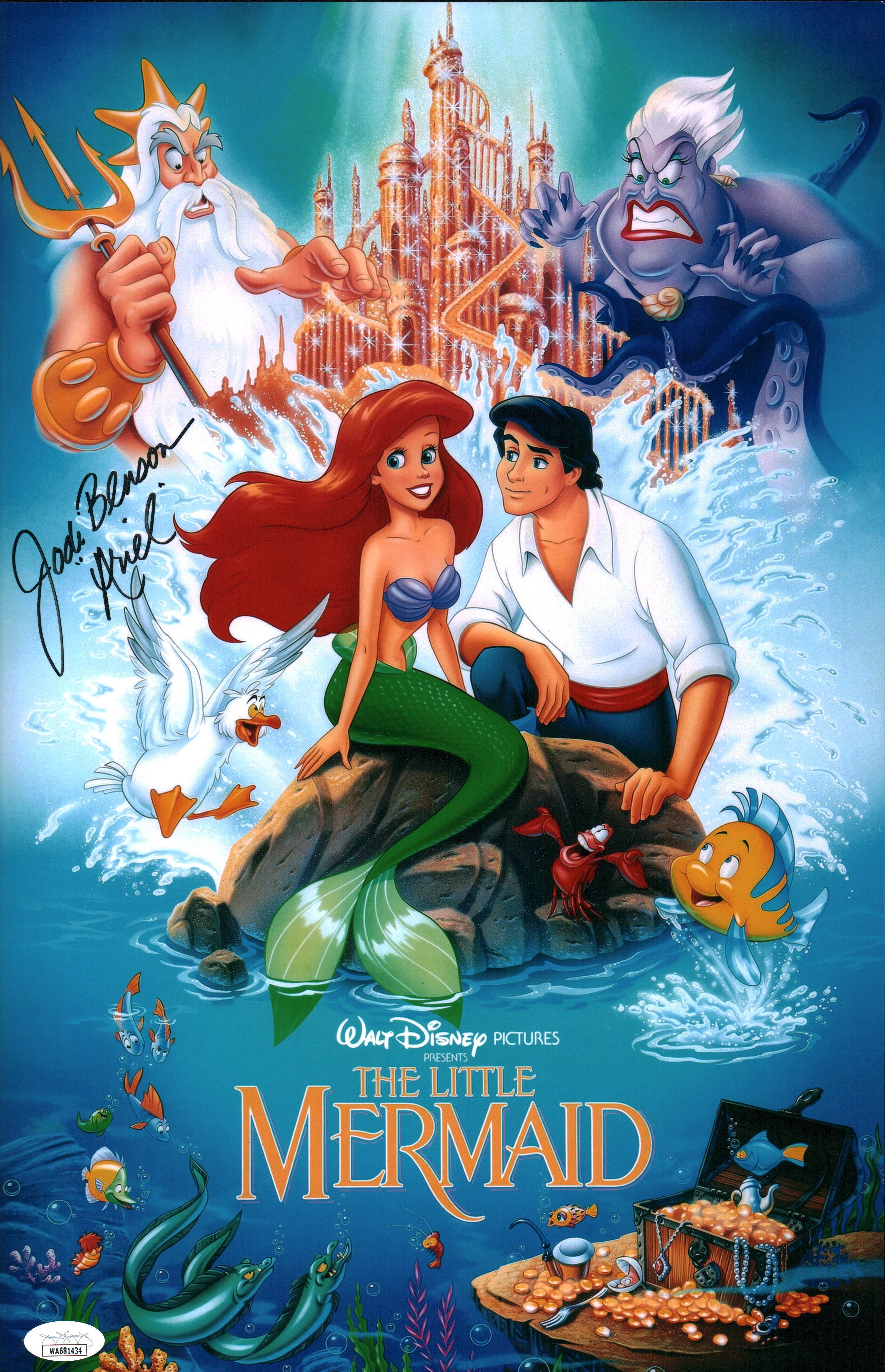 Jodi Benson Disney The Little Mermaid 11x17 Signed Photo Poster Barnes Benson JSA COA Certified Autograph
