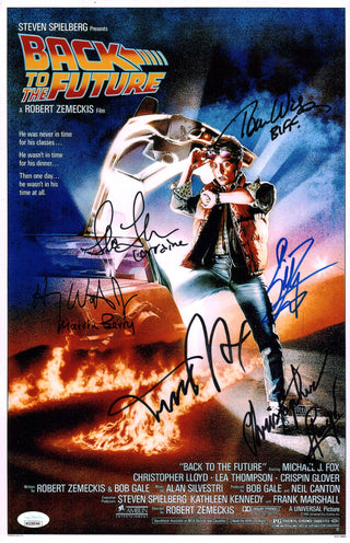 Back to the Future 11x17 Cast x6 Signed Fox Lloyd Waters Wilson Fullilove Thompson  Photo Poster JSA Certified COA Autograph GalaxyCon