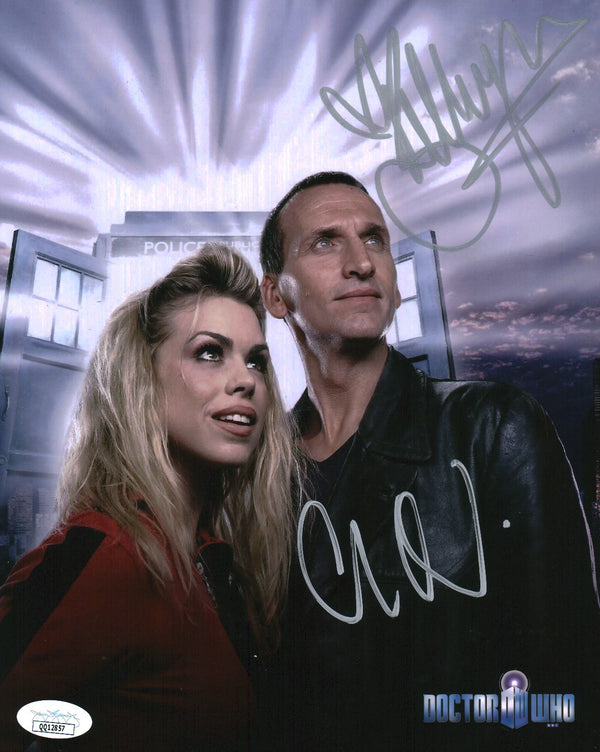 Doctor Who 8x10 Photo Cast x2 Signed Eccleston, Piper JSA Certified Autograph