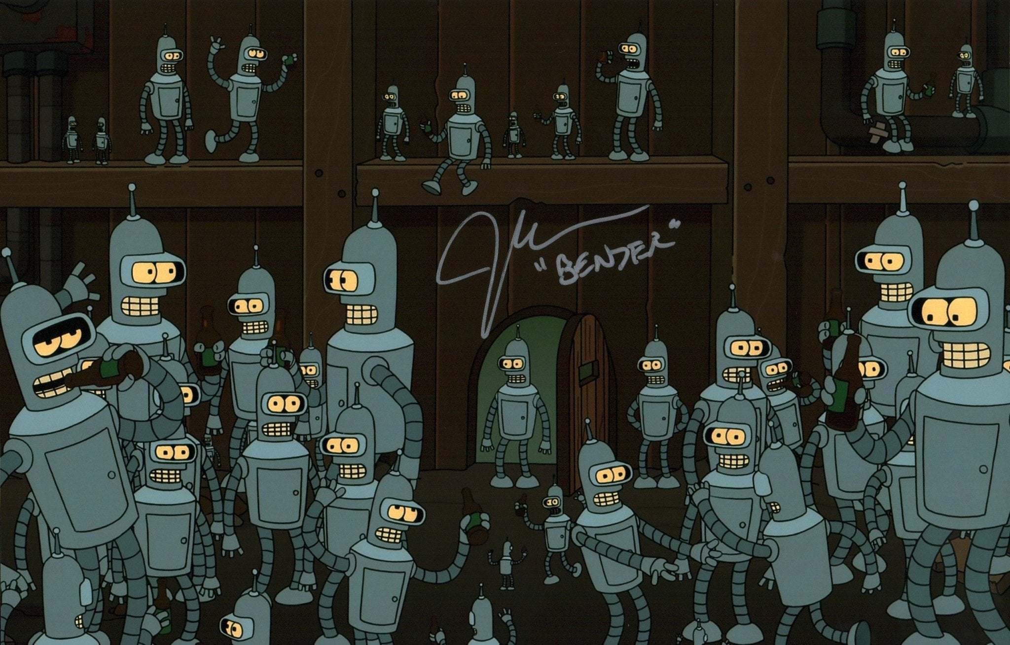 John DiMaggio Futurama 11x17 Signed Photo Poster JSA Certified Autograph