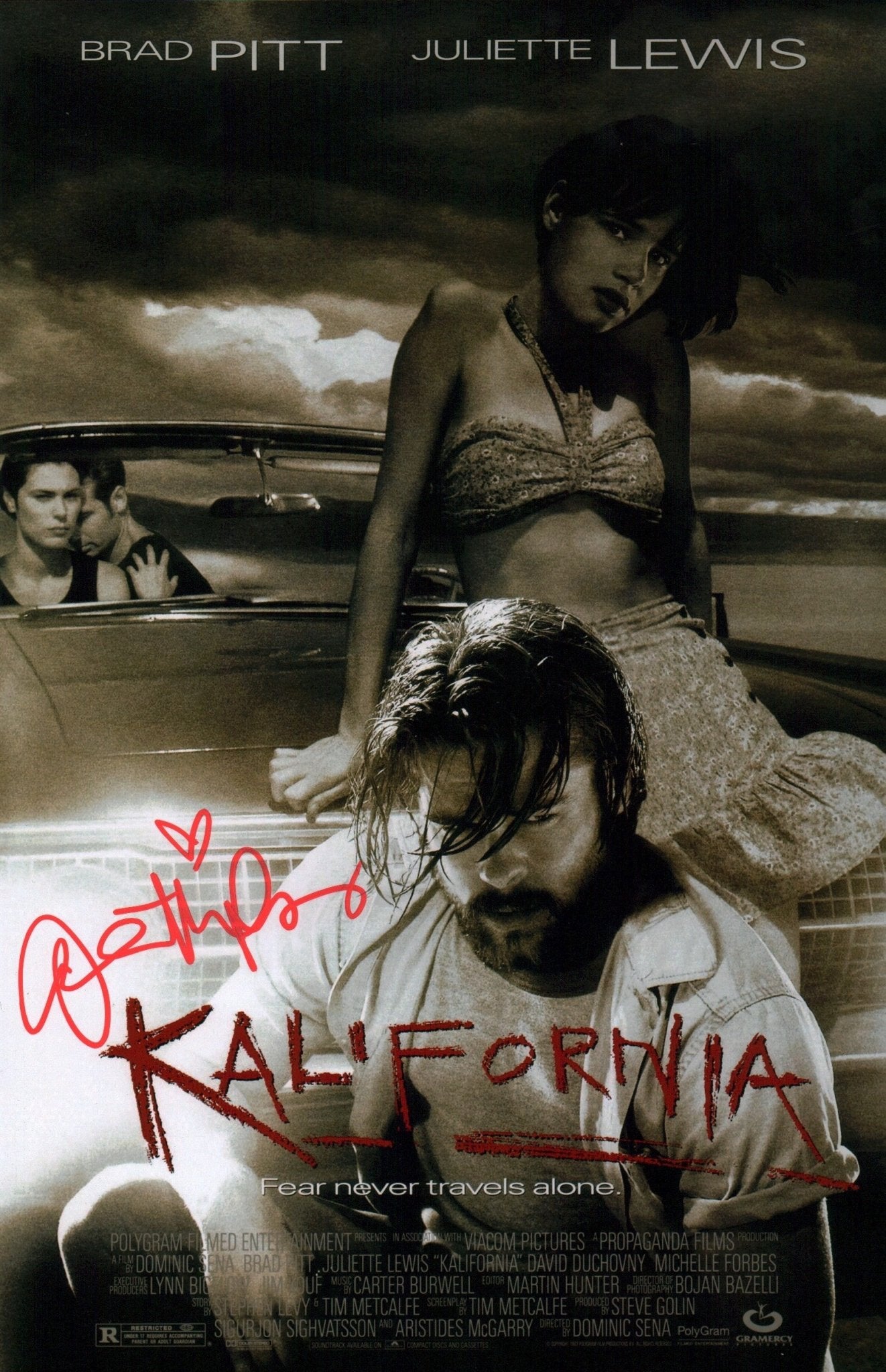 Juliette Lewis Kalifornia 11x17 Photo Poster Signed JSA Certified Autograph