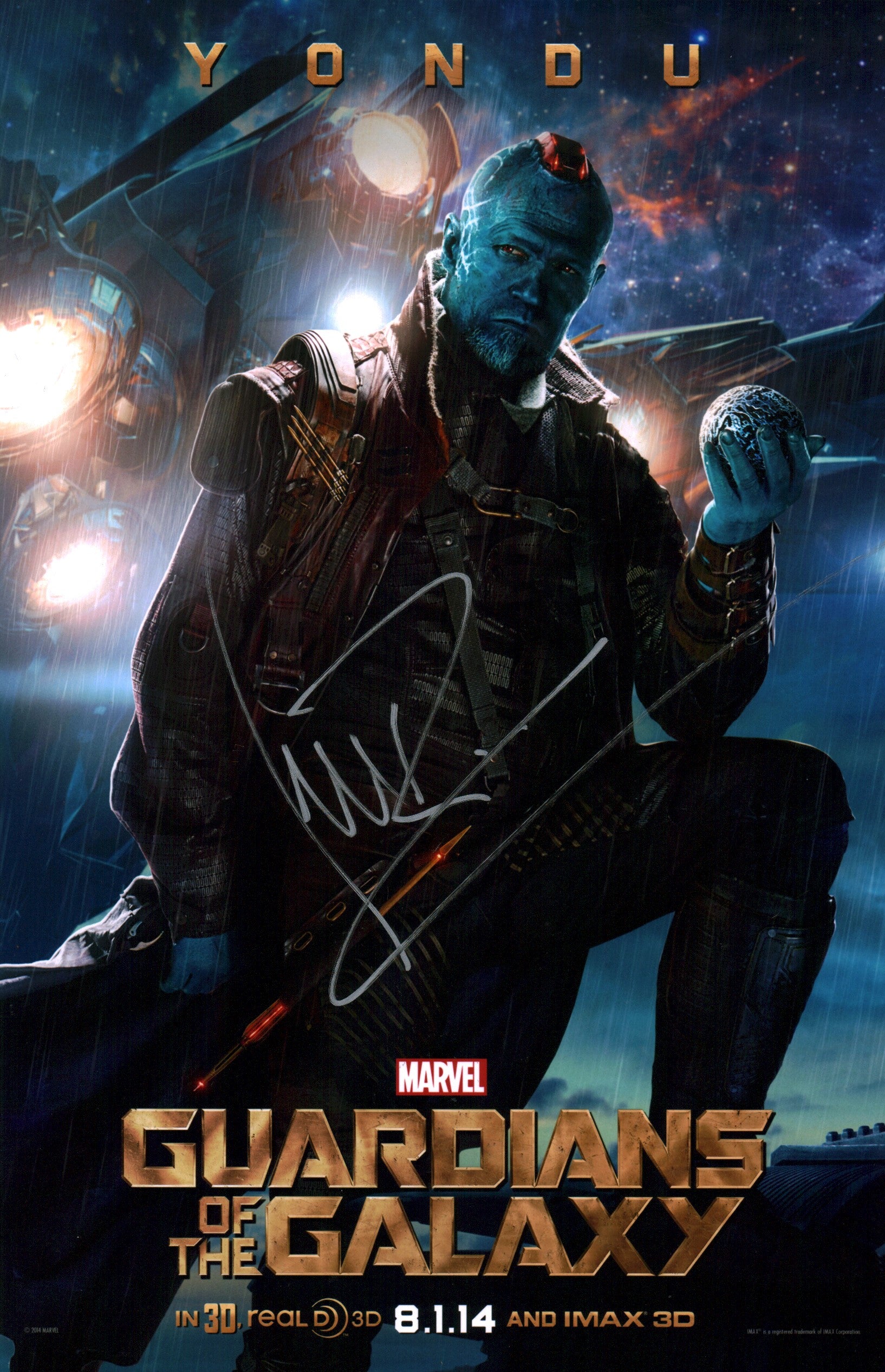 Michael Rooker Guardians of the Galaxy 11X17 Signed Photo Poster JSA Certified Autograph