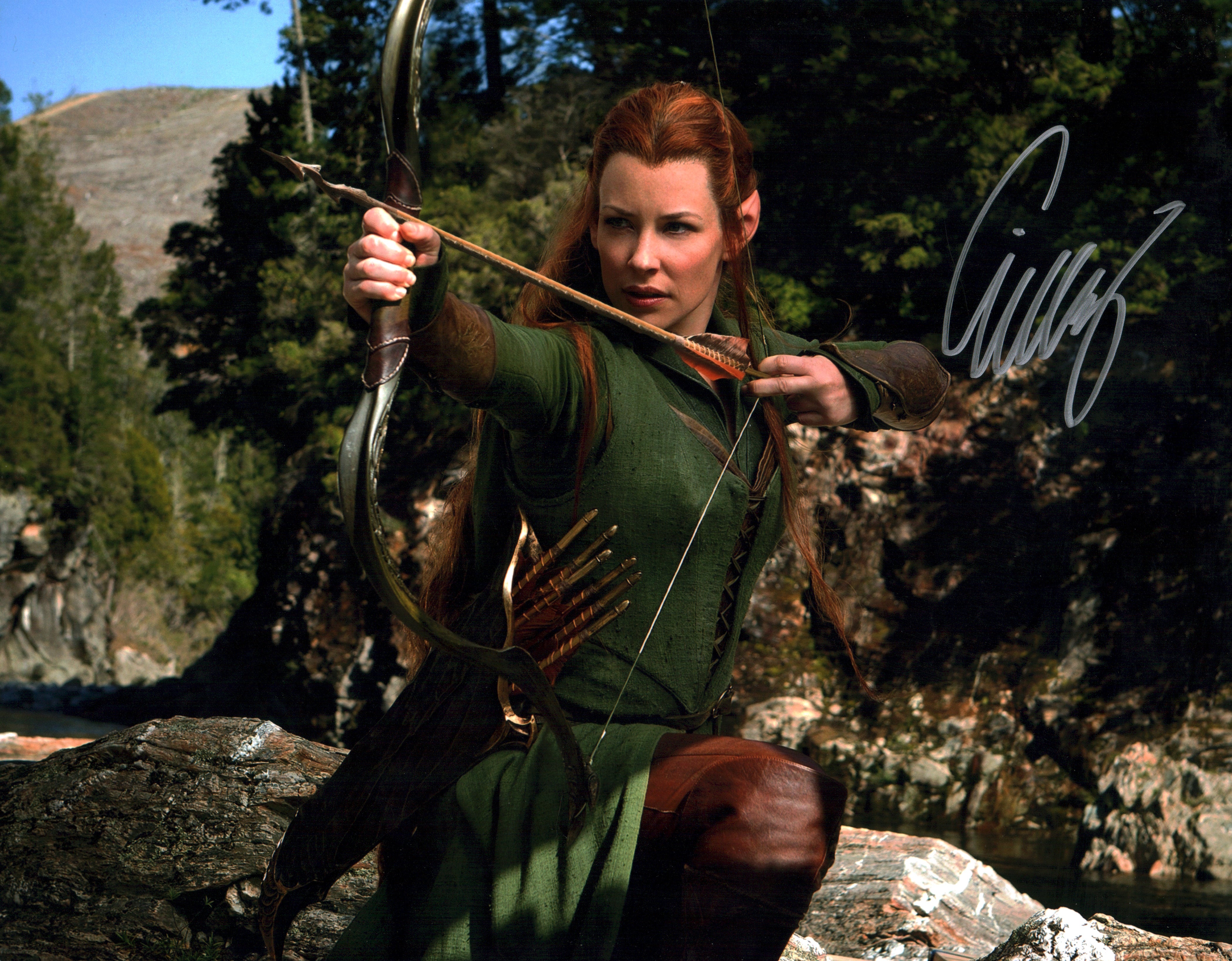 Evangeline Lilly The Hobbit 11x14 Signed Photo Poster JSA Certified Autograph