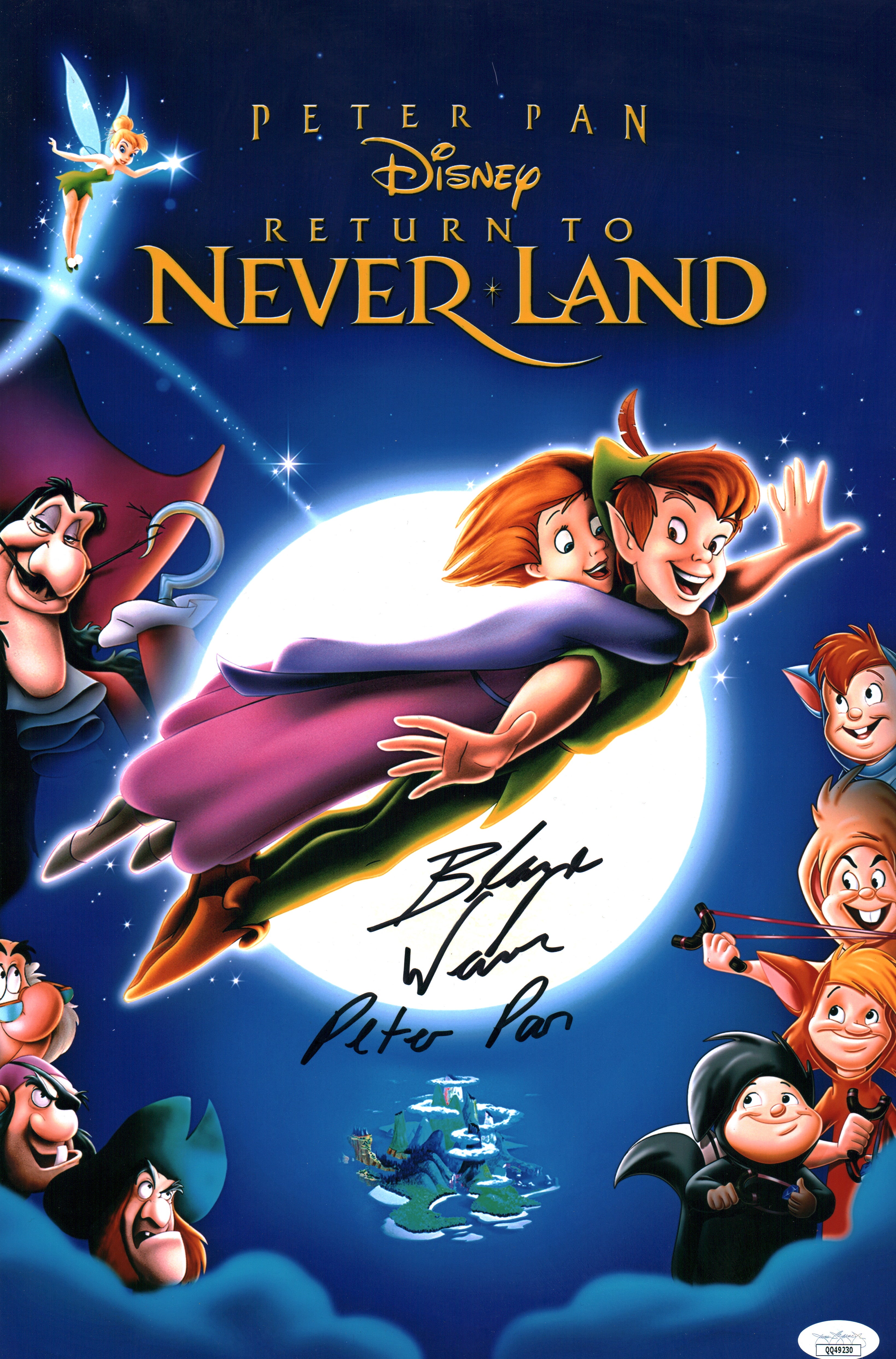 Blayne Weaver Disney's Peter Pan 11x17 Signed Photo Poster JSA Certified Autograph