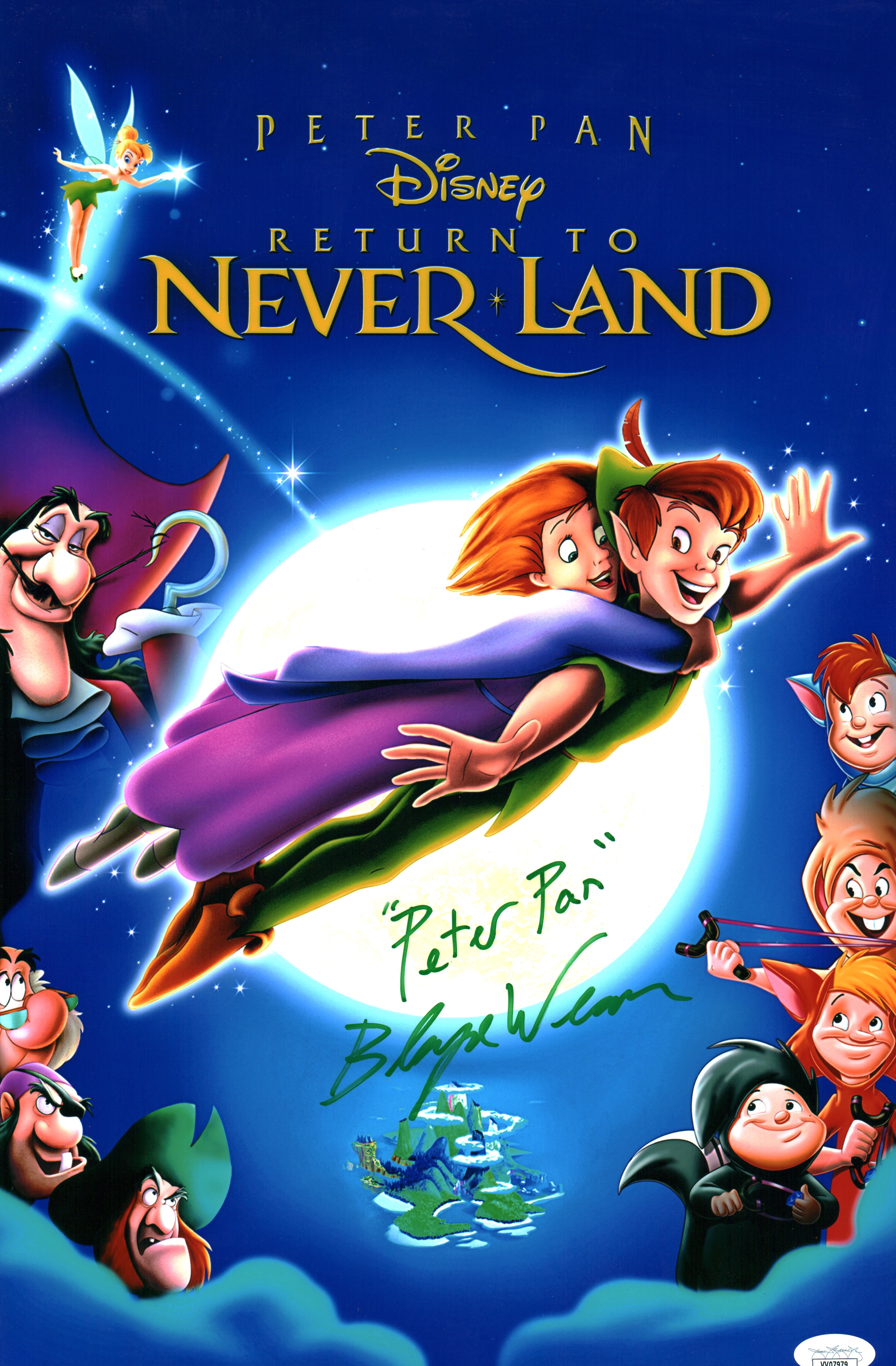 Blayne Weaver Disney's Peter Pan 11x17 Signed Photo Poster JSA Certified Autograph