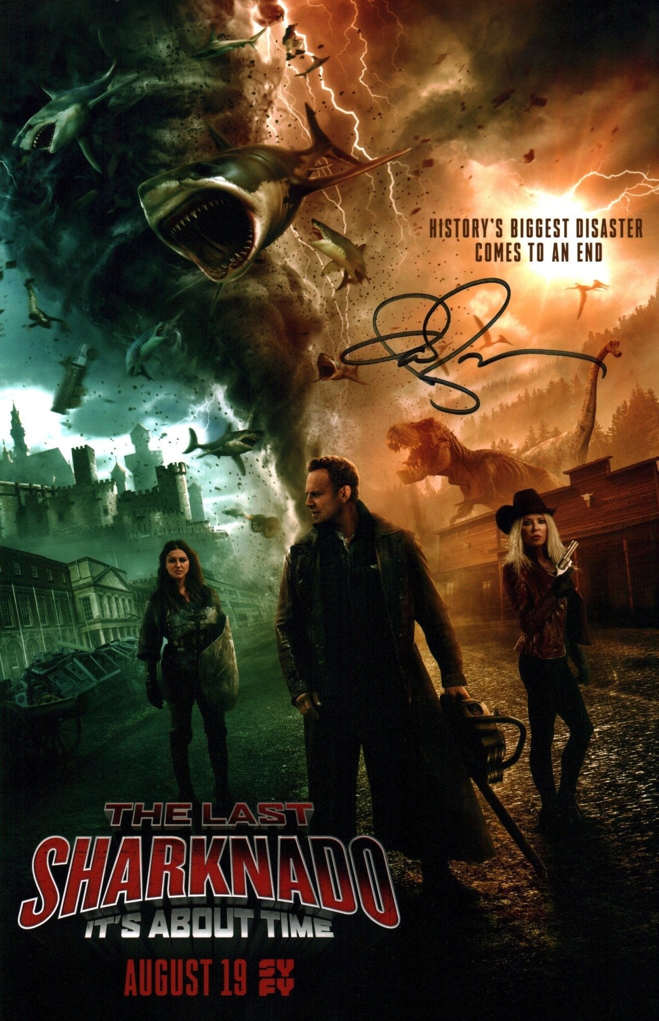 Ian Ziering Sharknado 11x17 Signed Photo Poster JSA Certified Autograph