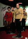 Star Trek The Original Series 11x17 Mini Poster Cast x4 Signed Koenig Nichols Shatner Takei JSA Certified Autograph