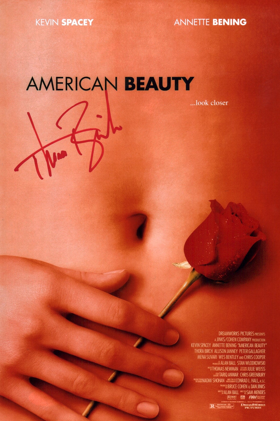 Thora Birch American Beauty 8x12 Signed Photo JSA Certified Autograph