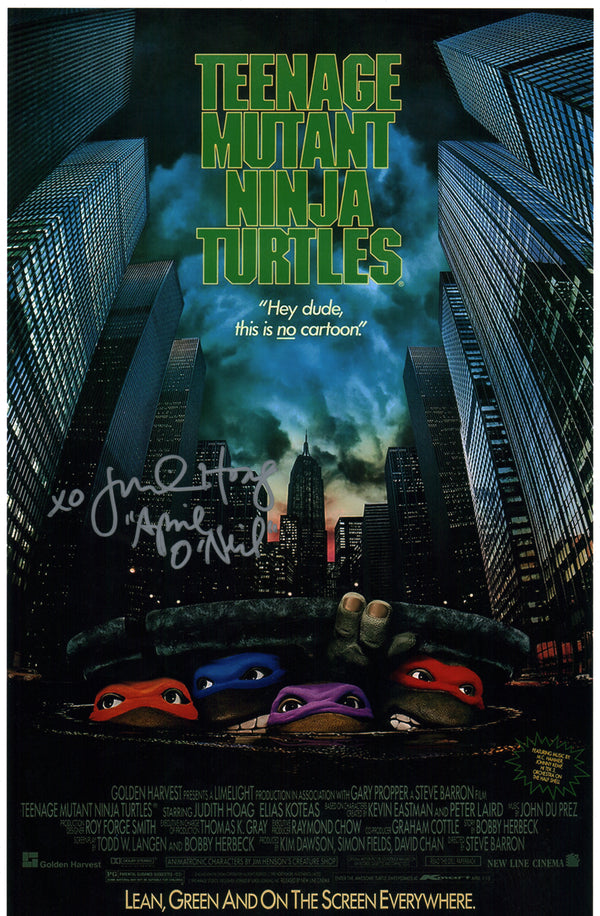 Judith Hoag Teenage Mutant Ninja Turtles 11x17 Photo Poster Signed JSA Certified Autograph
