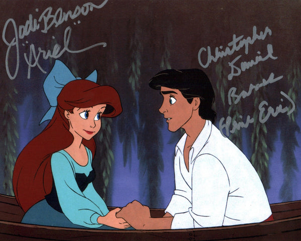 Disney The Little Mermaid 8x10 Photo Cast x2 Signed Barnes, Benson JSA Certified Autograph