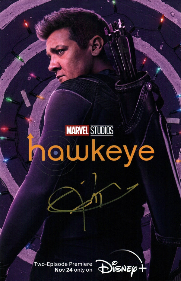 Jeremy Renner Hawkeye 11x17 Signed Photo JSA Certified Autograph