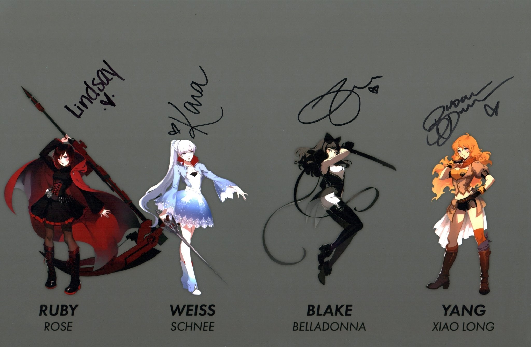 RWBY 11x17 Cast Photo Poster x4 Signed Eberle Dunkelman Jones Zech JSA
