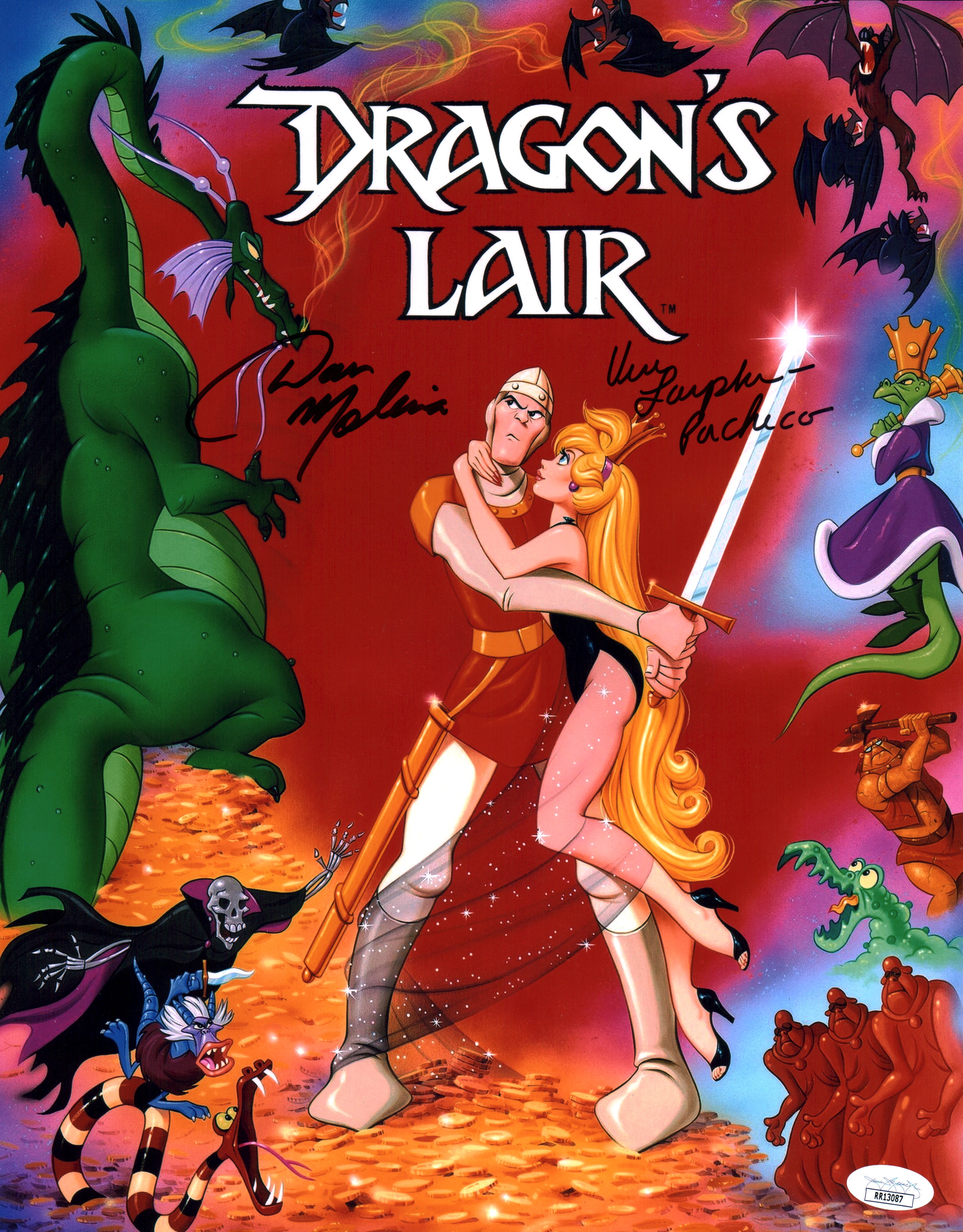 Dragon's Lair 11x14 Photo Poster x2 Signed Lanpher-Pacheco Molina JSA Certified Autograph