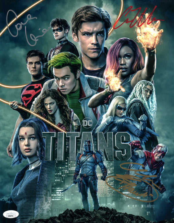 Titans 11x14 Cast Photo Poster x3 Signed Walters Ritchson Leslie JSA Certified Autograph
