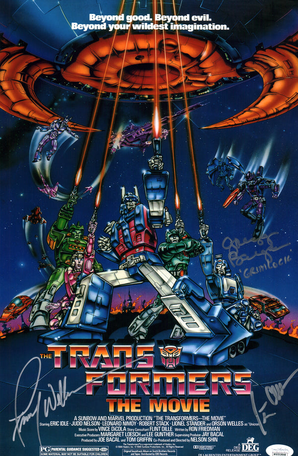 Transformers 11x17 Photo Poster Cast x3 Signed Cullen Welker Berger JSA Certified Autograph