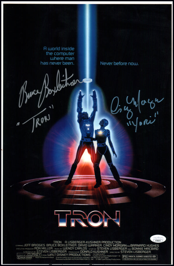 TRON 11x17 Cast x2 Photo Poster Signed Boxleitner Morgan JSA Certified Autograph