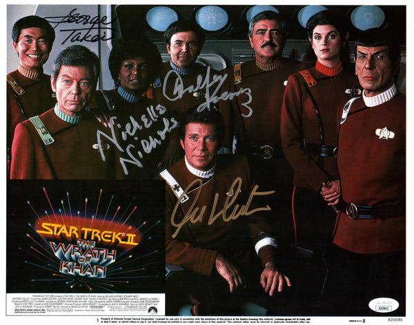 Star Trek II The Wrath Of Khan 11x17 Koenig Nichols Shatner Takei Signed Photo JSA Certified Autograph