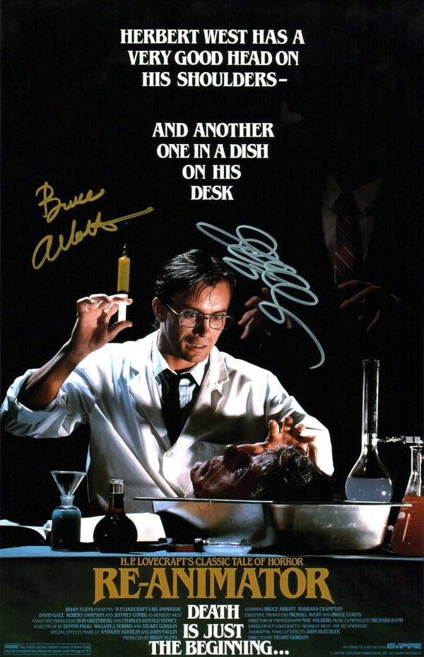 Re-Animator 11x17 Signed Combs, Abbott Photo Poster JSA Certified Autograph