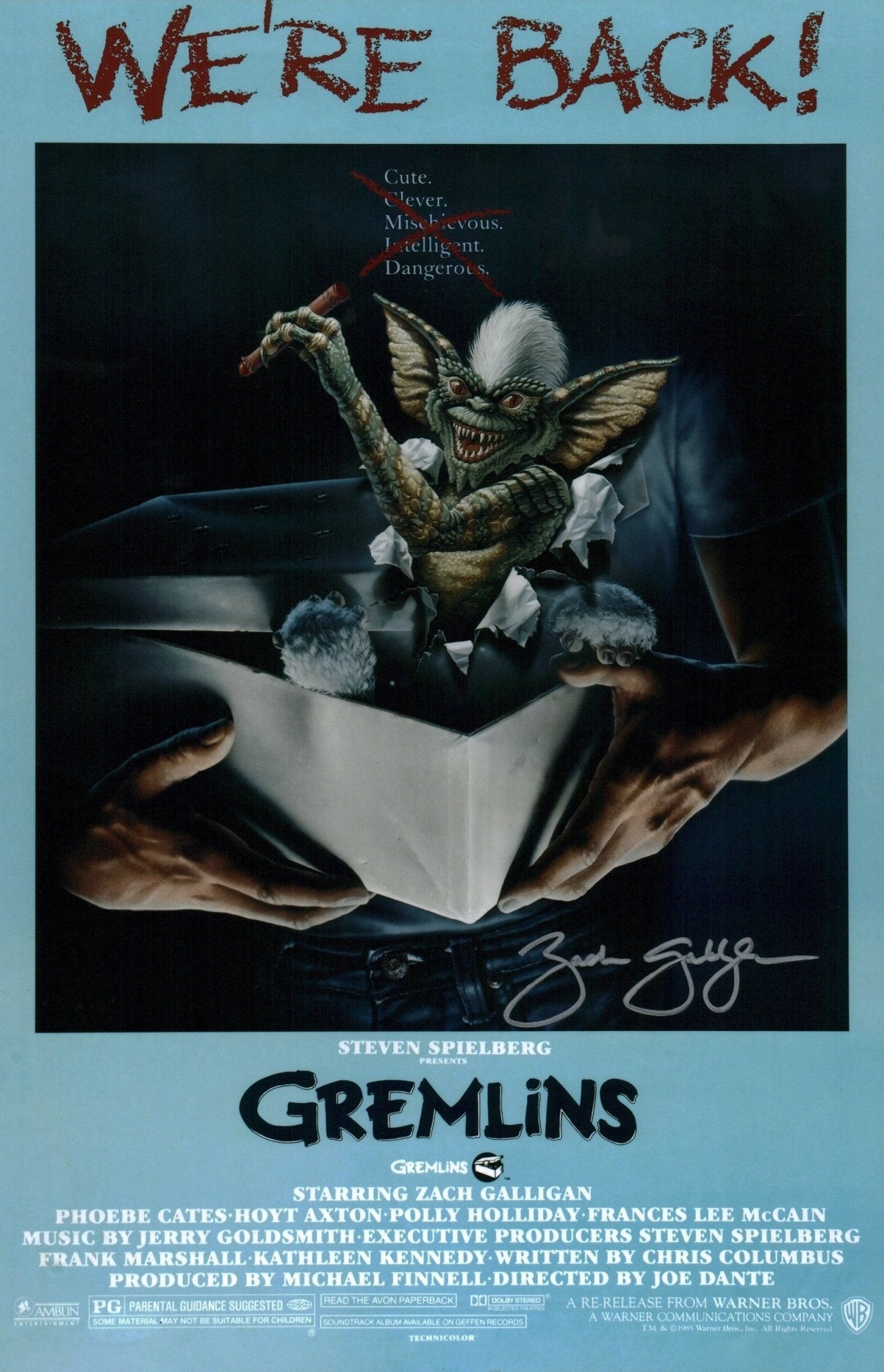 Zach Galligan Gremlins 11x17 Signed Photo Poster JSA Certified Autograph