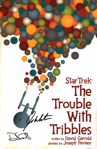 Star Trek: The Trouble With Tribbles 11x17 Photo Poster Cast x2 Signed Gerrold, Shatner JSA Certified Autograph