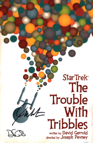 Star Trek: The Trouble With Tribbles 11x17 Photo Poster Cast x2 Signed Gerrold, Shatner JSA Certified Autograph