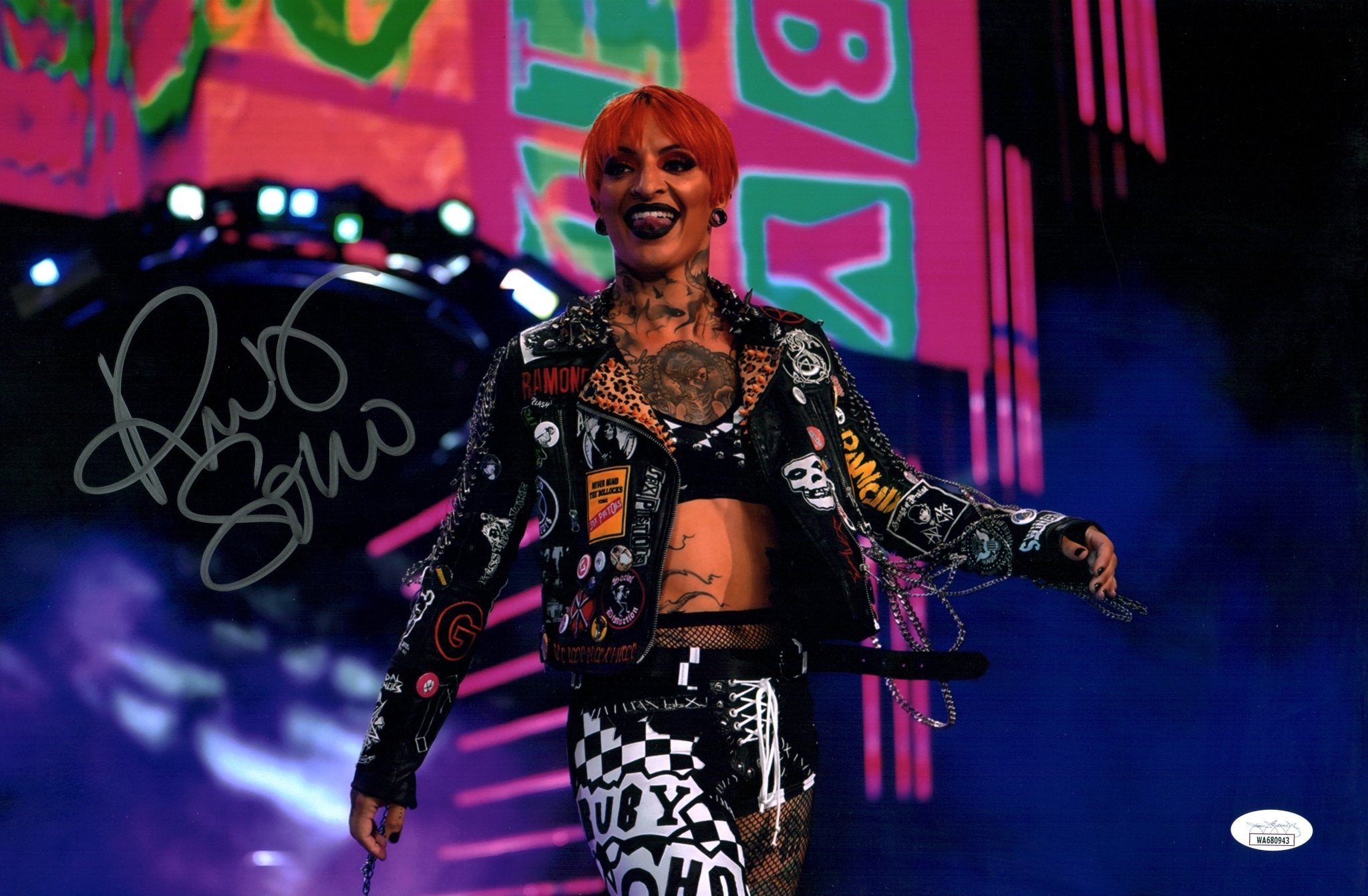 Ruby Soho Riott AEW Wrestling 11x17 Signed Photo Poster JSA Certified