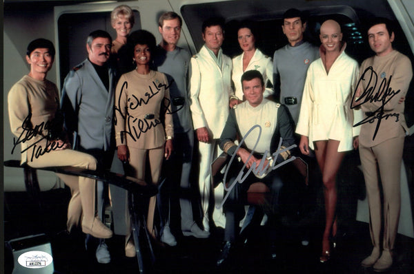 Star Trek 8x12 Signed Photo Koenig Nichols Shatner Takei JSA COA Certified Autograph
