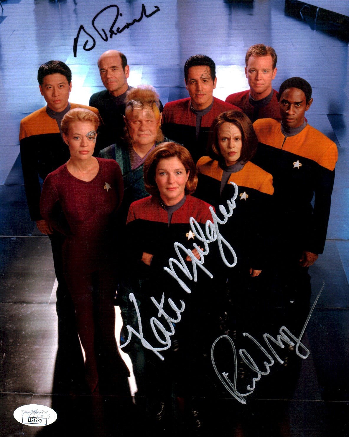 Star Trek: Voyager 8x10 Signed Photo Mulgrew Picardo McNeill JSA Certified Autograph