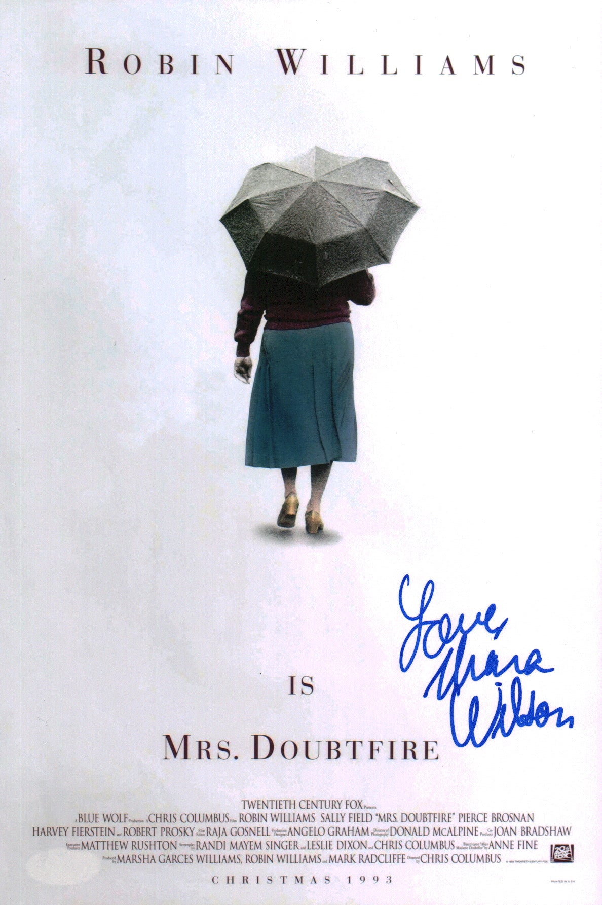 Mara Wilson Mrs. Doubtfire 8x12 Signed Photo JSA Certified Autograph